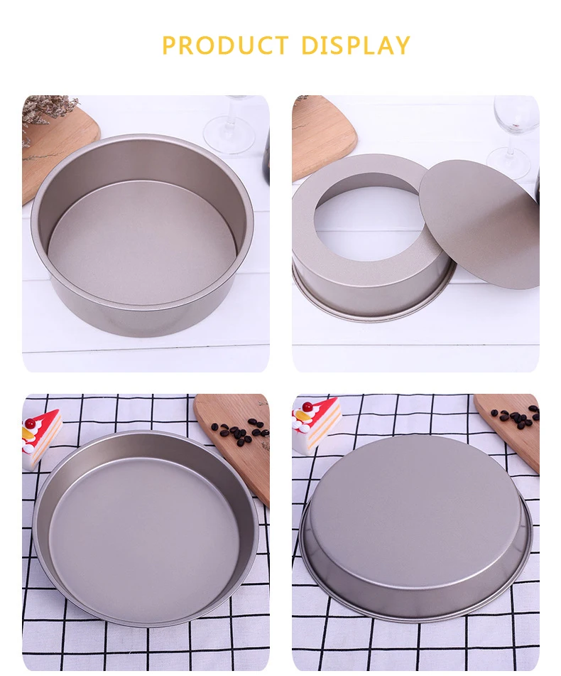 

5 PCS Carbon Steel Bakeware Kit 8 Inch Cake Mold 6 Cavity Toast Mold Ovenware Set for Egg Tarts