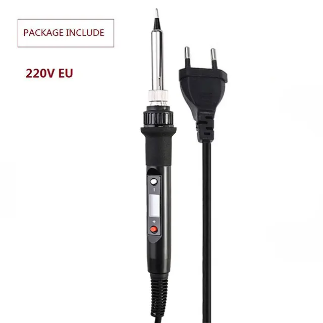 black EU 80W 220 В 80 Вт ЖК Электрический паяльник 110 В Регулируемая температура паяльник паяльная станция аксессуары от 180 до 480 по Цельсию - Цвет: black EU 80W
