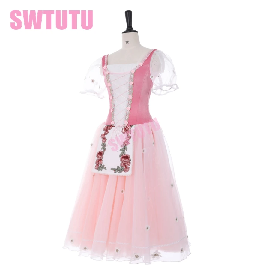 Розовое балетное платье-пачка для девочки-крестьянки горничной Романтическое