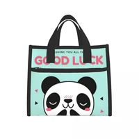panda reusable insulated lunch bag cooler tote box meal prep for men women work picnic or travel