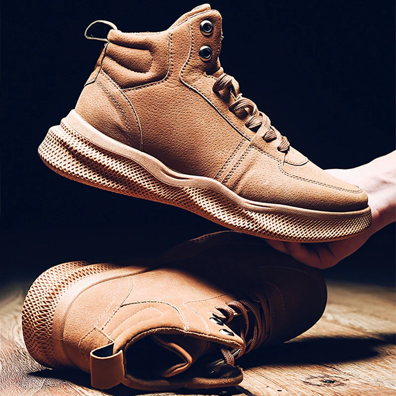 2019 осенне зимняя обувь мужские ботинки замшевые кожаные ботильоны мужская на