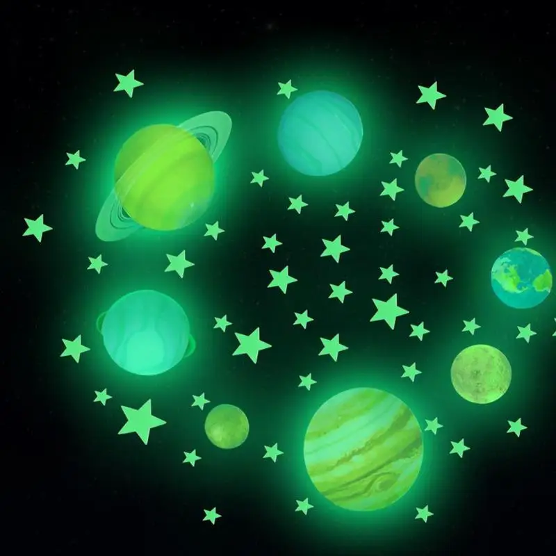 Новинка светящиеся настенные наклейки на солнечной системе флуоресцентные