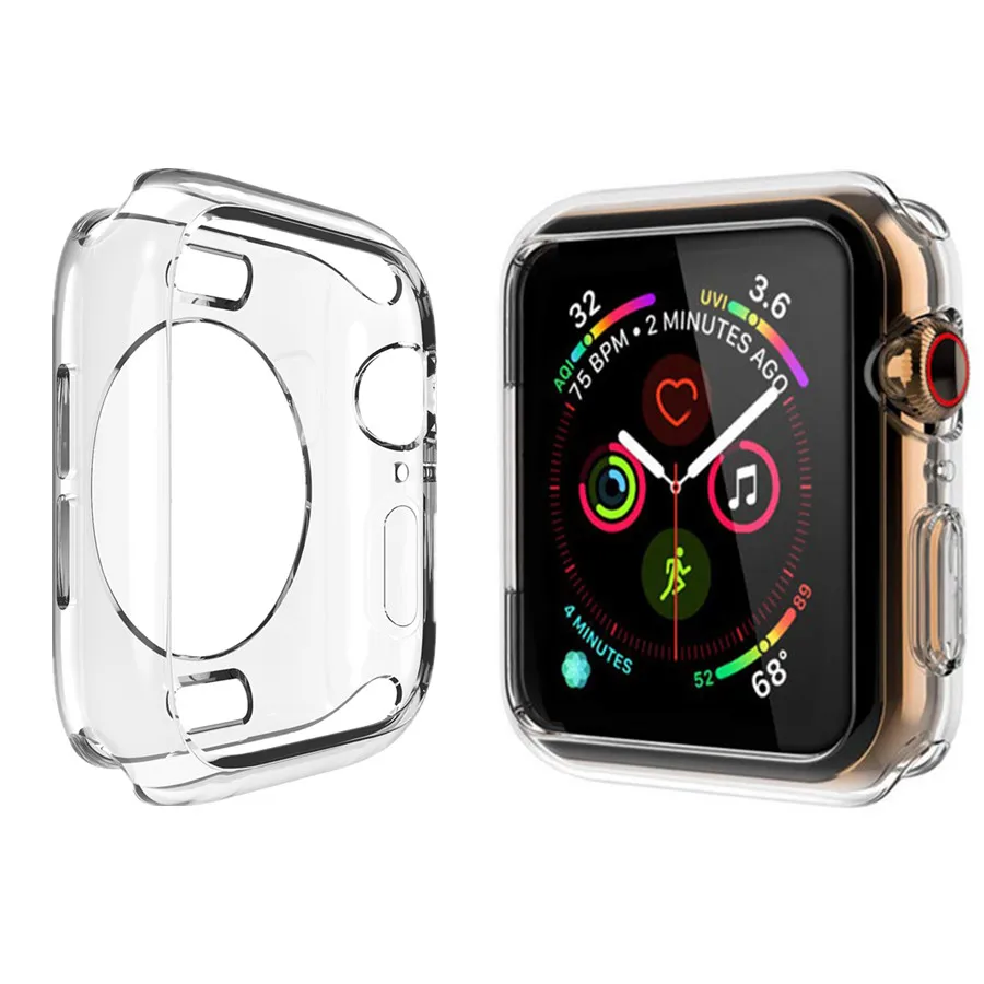 Чехол бампер для Apple Watch 4 Iwatch 40 мм 44 5 силиконовый мягкий ТПУ ультратонкий