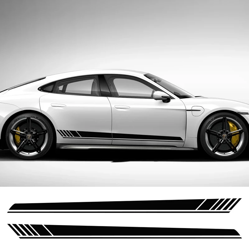 

Vinyl Body Decals Sports Racing Long Amg Universal DIY Styling Car Stickers Stripe for 2PCS 220x14cm
