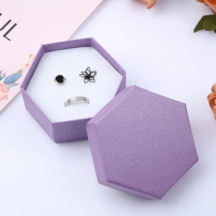 

12pcs Creative Jewelry Boxes Retangle Craft Paper Box for Earring Ring Set Package White Velvet Insert Display Gift Box