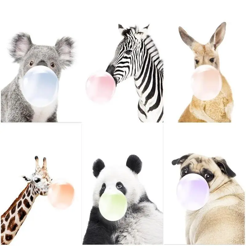 

GATYZTORY Blow Bubbles Animal Oil Painting By Numbers For Adult Oil Paints Kits Diy Gift Home Bedroom Decor Artcraft HandPainted