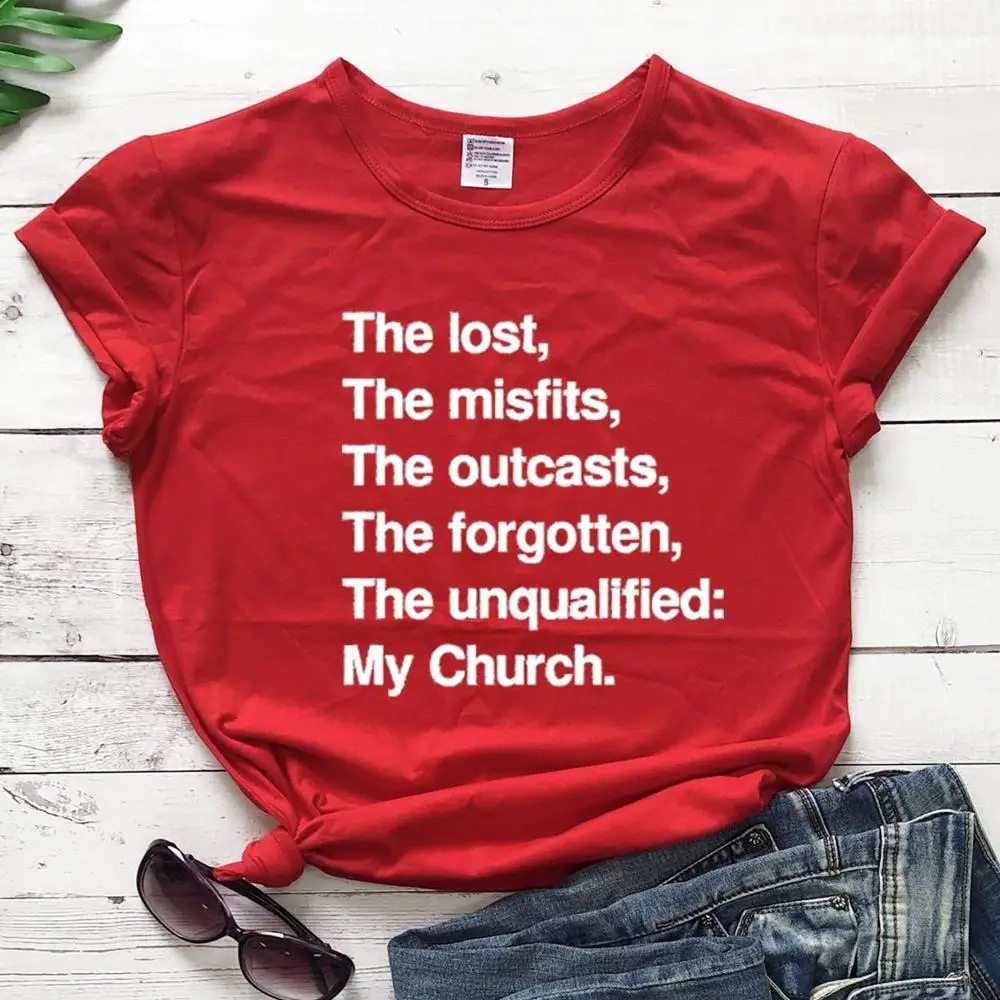 

Unisex My Church Definition Christian T-Shirt Letters Printed Casual Short Sleeves Tee Jesus Faith Shirt Gift girl tops L463