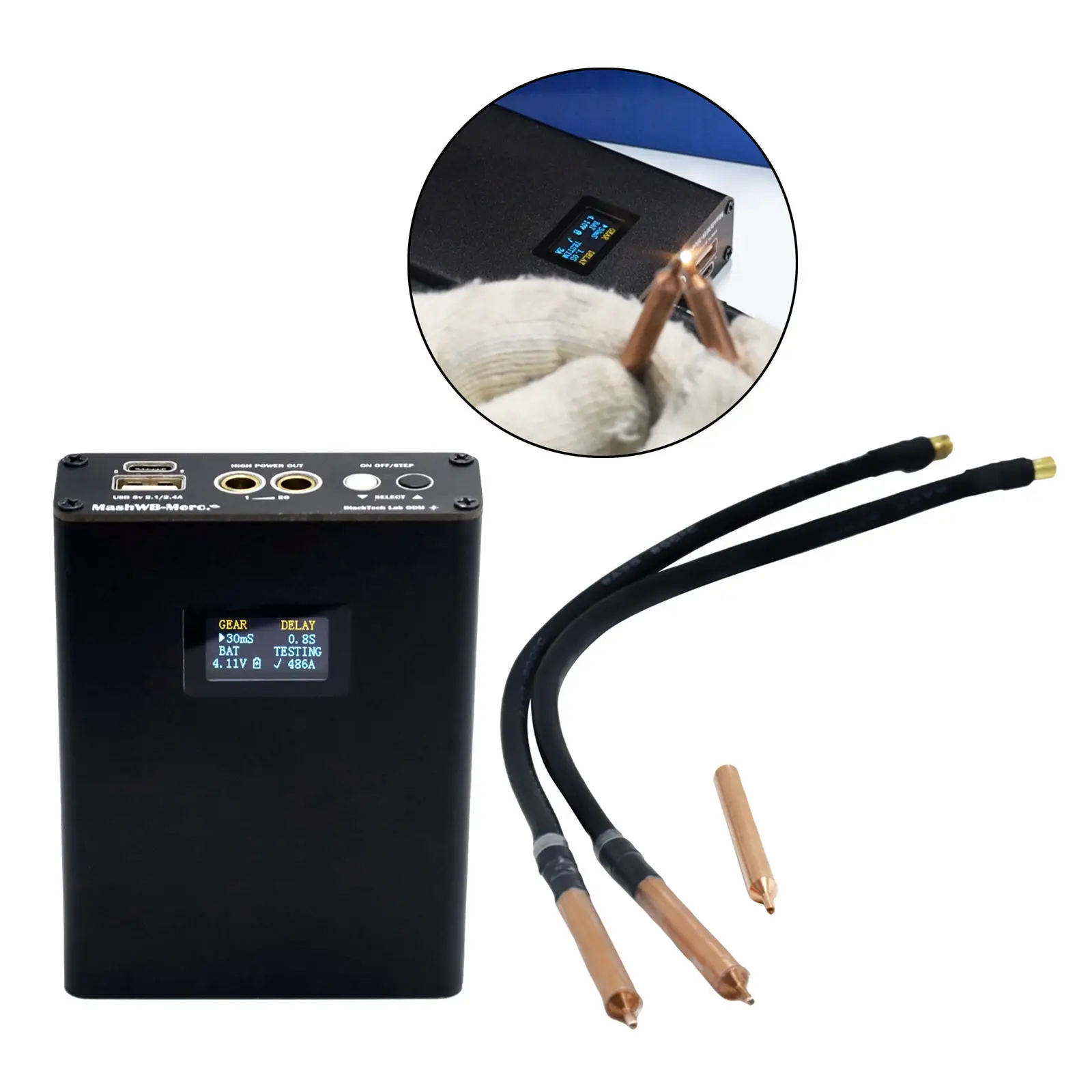 

Portable Handheld 30 Gears Adjustable Spot Welding for 18650 Battery DIY Equipment Kit Spot with Nickel Cable