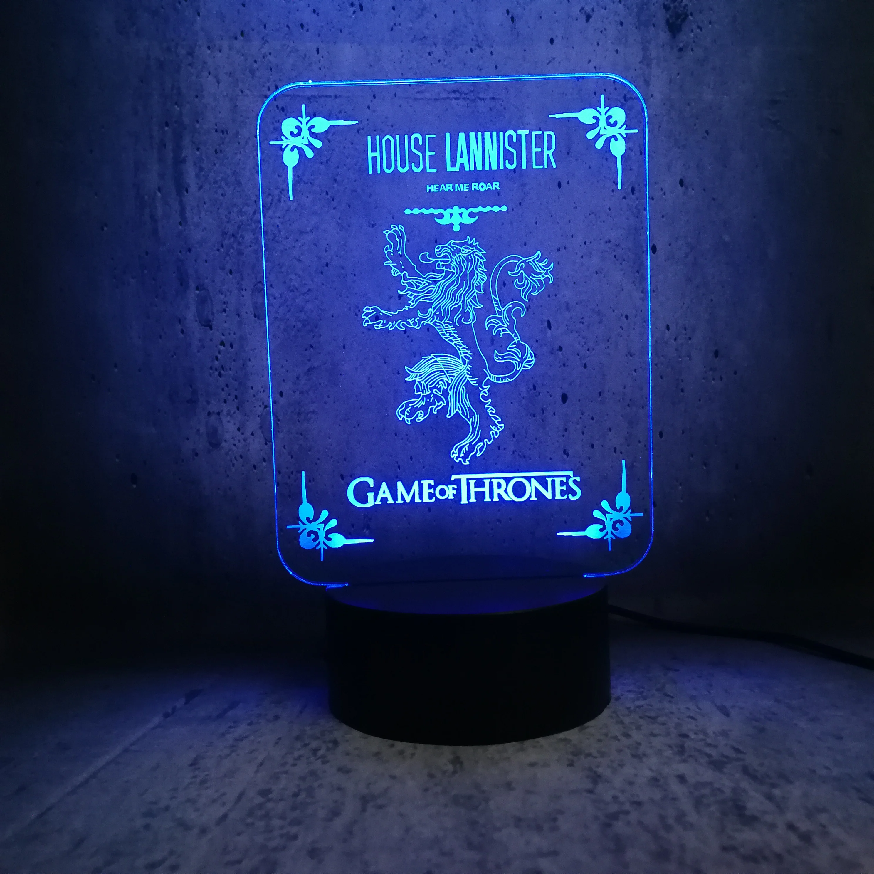 Дом Ланнистеров Луна лампа звук 3D светодиодный светильник Игра престолов ночник