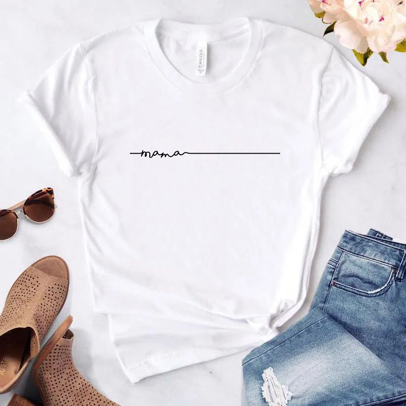

New Trend Print Women T-shirts Summer 2021 Gift For Mother Mom Life is the Best Life Fashion Shirt O-neck White Tees Funny Gi