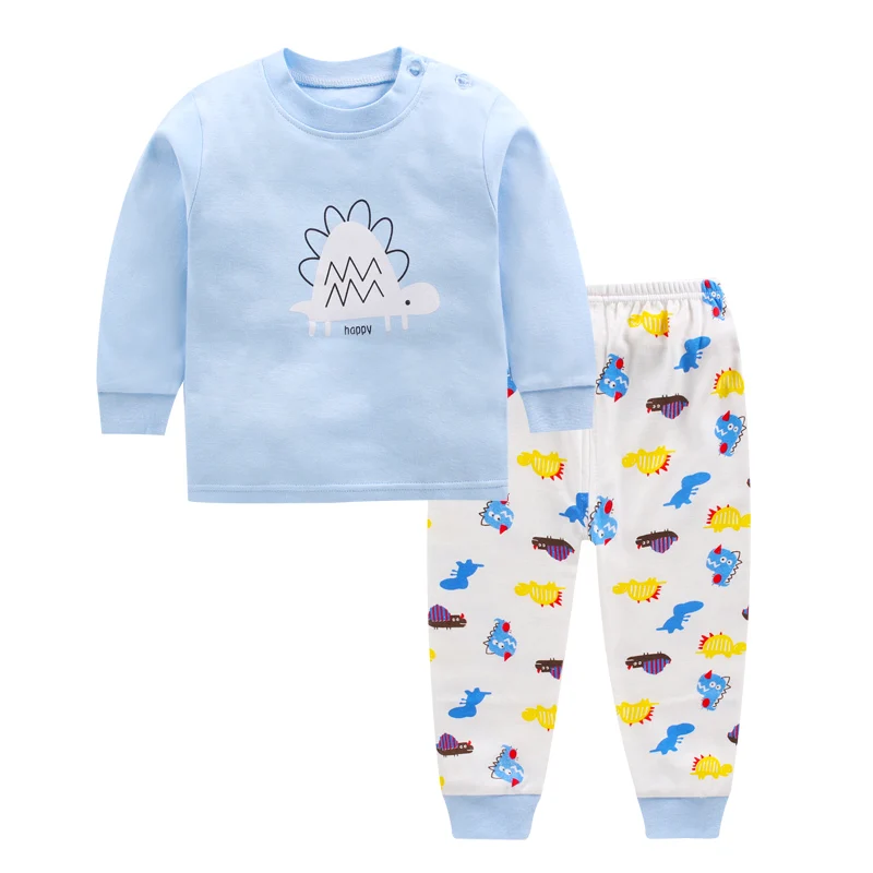 style 24 Новые детские пижамные комплекты для мальчиков и девочек Милая футболка с длинными рукавами и принтом из мультфильмов топы и штаны осенняя одежда для сна для малышей - Цвет: style 24