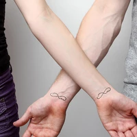 body arm art sticker couple fake tattoo kit sleeve tips tools love infinity symbol waterproof temporary tattoos mens women