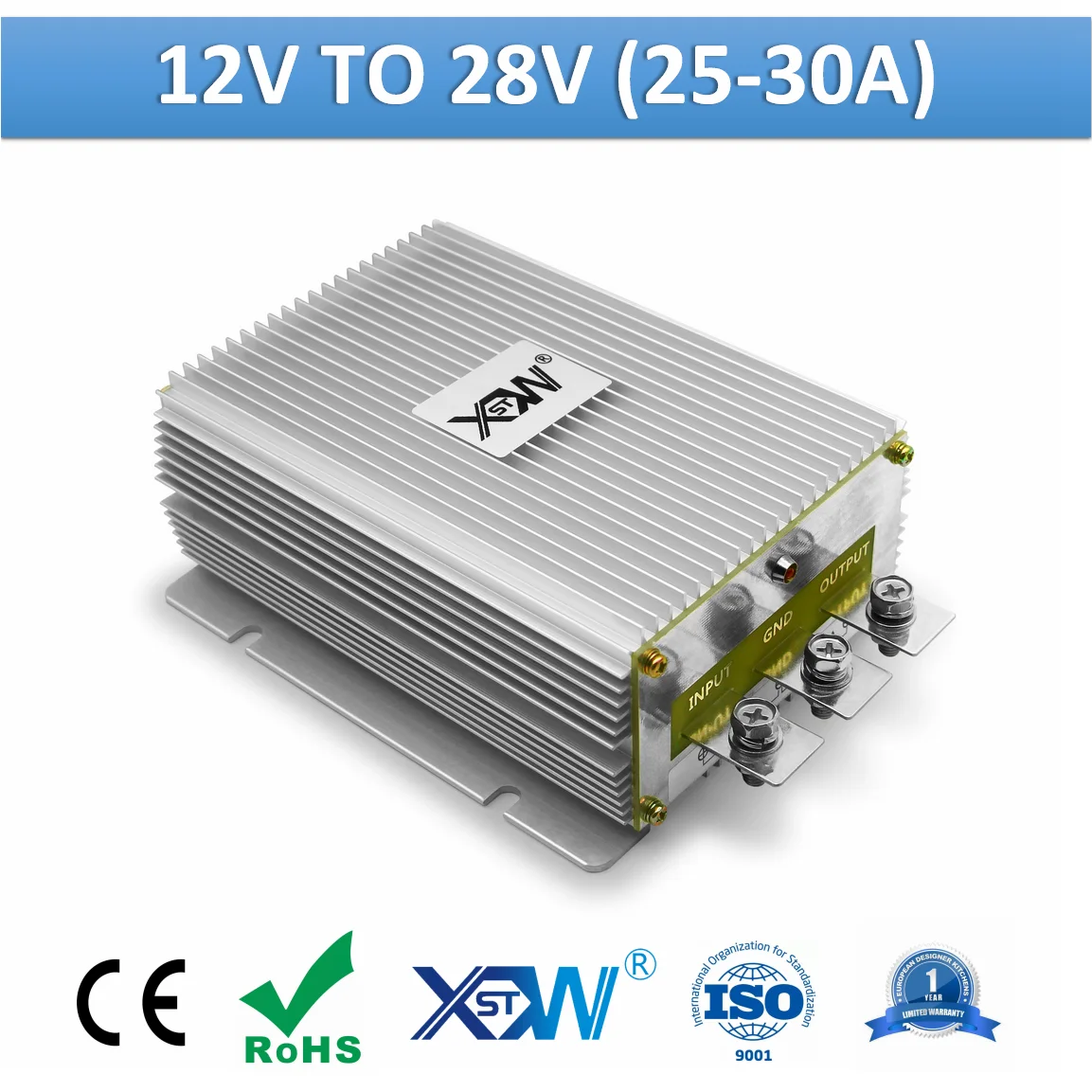 

XWST DC to DC 12v to 28v 25A 30A Step Up Boost Power Supply Converter No-isolated 12 Volt to 28 Volts Voltage Regulator