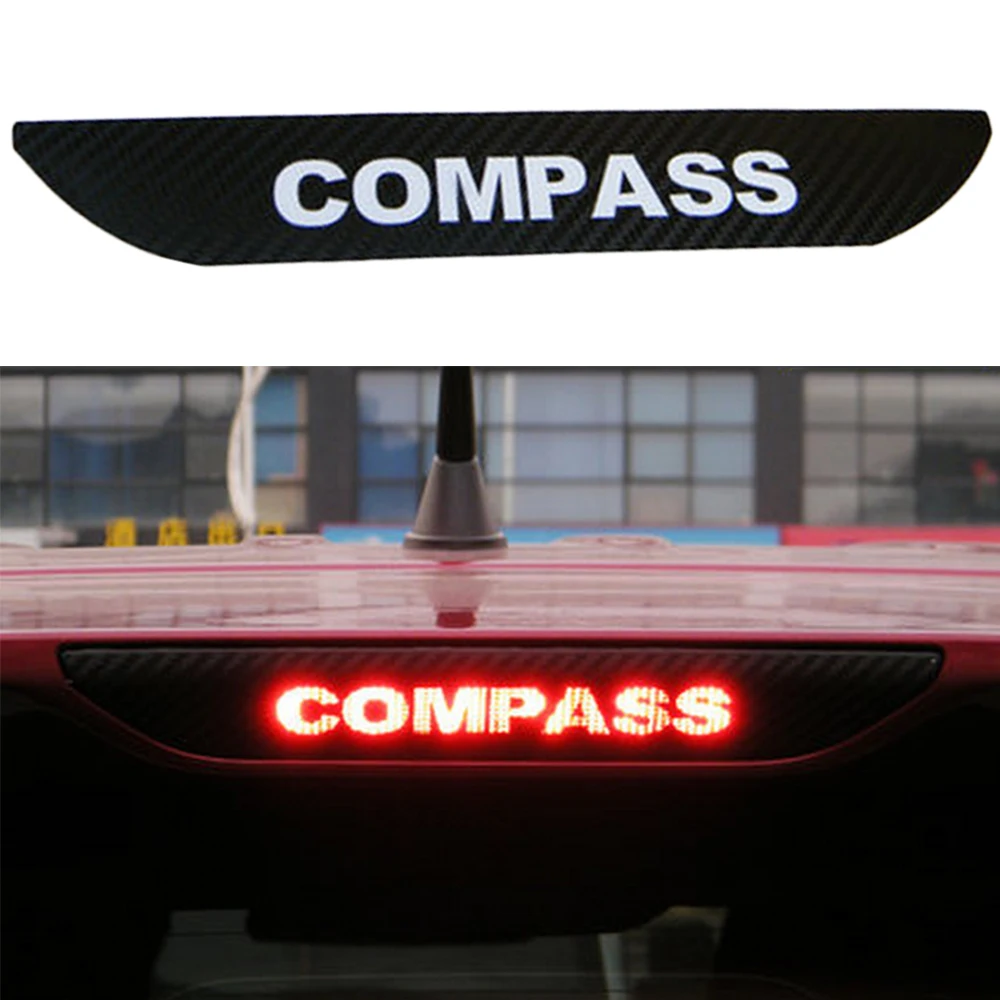 Carbon Fiber Car Sticker Of High Brake Light Fit For JEEP Compass 11-16y Rear Light Sticker Car Styling car styling frp fiber glass nefd rear spat large fit for hyundai veloster turbo only