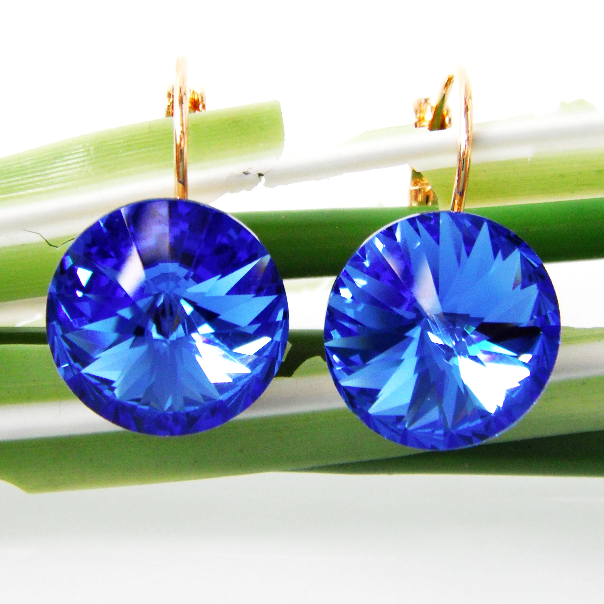 Серьги кольца Navachi с круглыми кристаллами и цирконием 1 4 см желтое кольцо GP