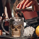 Креативная чайная кружка с черепом, ретро-кружка викингов из нержавеющей стали для питья кофе, чайная чашка, украшение для Хэллоуина, паба, бара