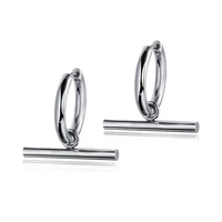 simple punk stainless steel hoop earrings for man trendy ear jewelry gift drop shipping