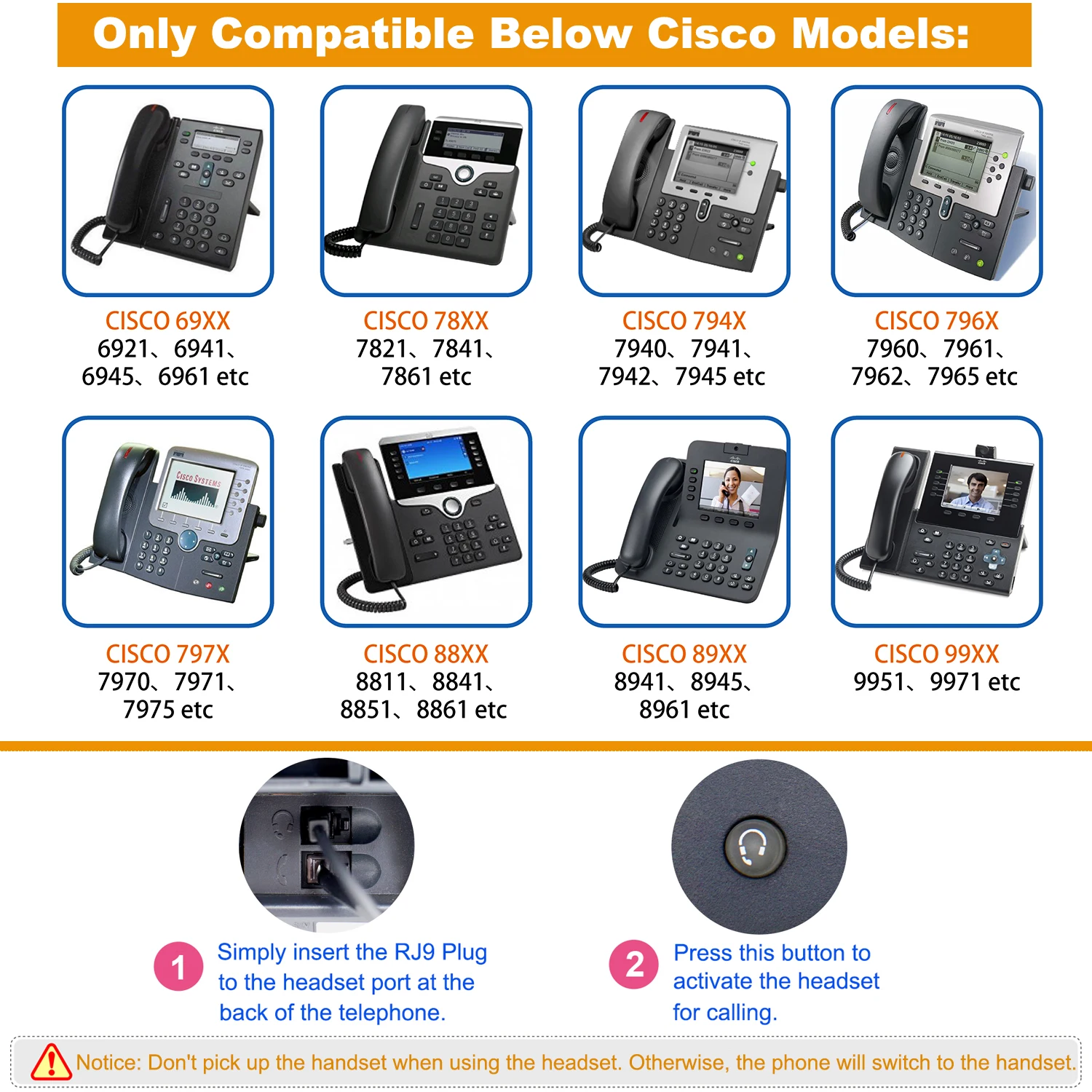 Офисная гарнитура наушники RJ9 вилка RJ11 для CISCO IP телефон 7940 7960 7970 7962 7975 79618941 8945 8965