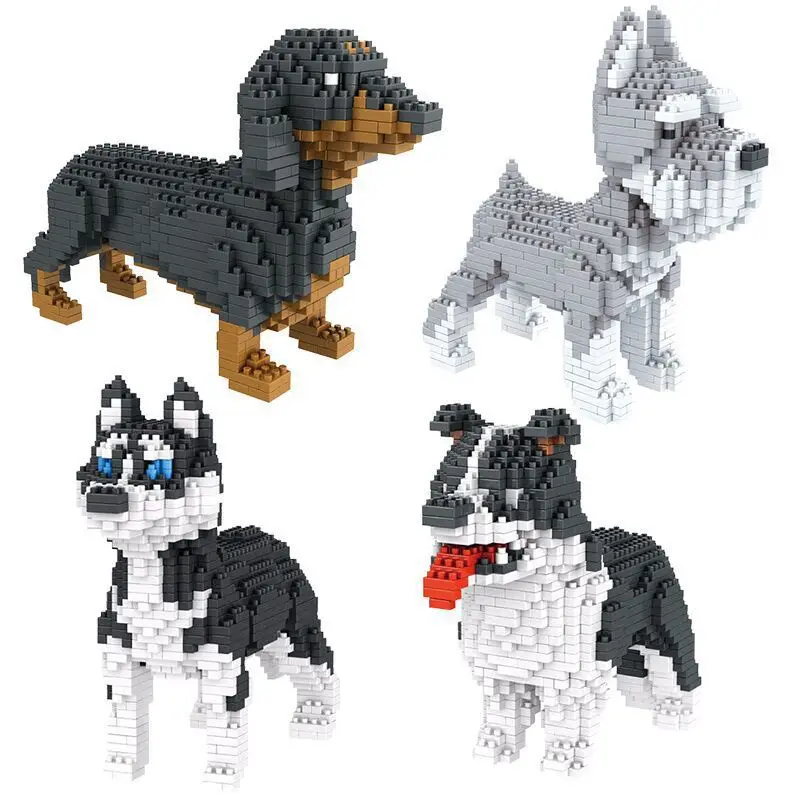 Не совместимые с Legoed животные Собаки овчарка мультфильм Huntaway Строительные