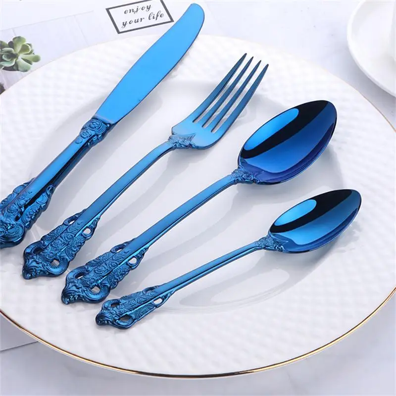 

4 шт., набор столовых приборов из нержавеющей стали в стиле ретро