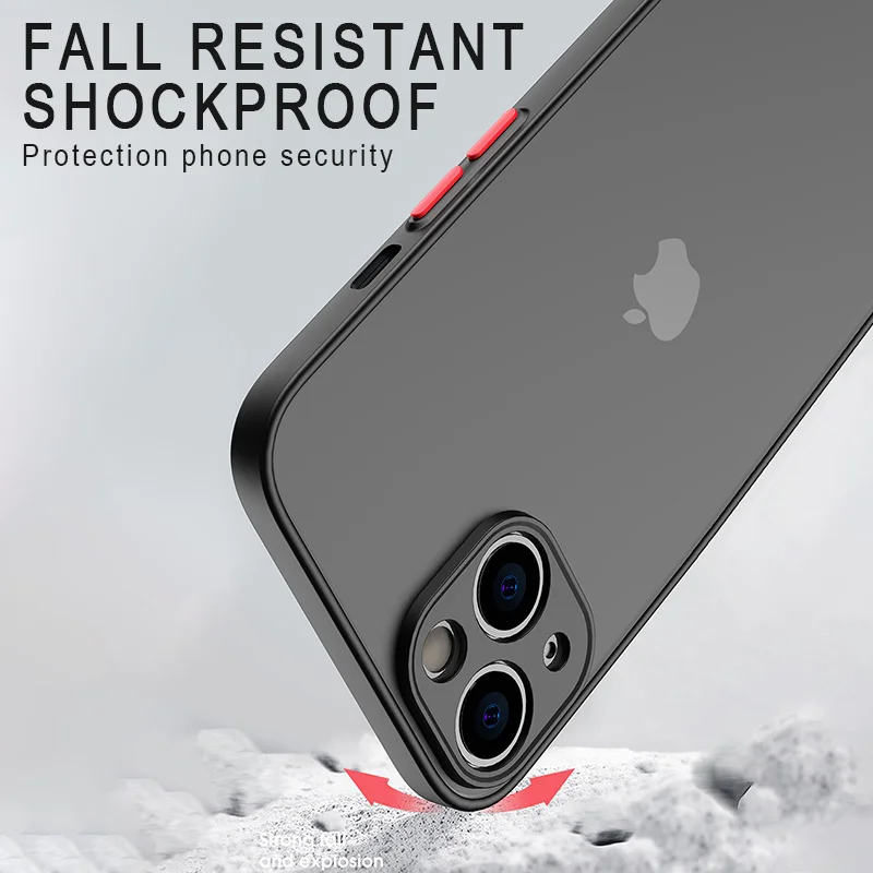 Luxury Silicone Shockproof Matte Phone Case For iPhone 13 12 11 14 Pro Max Mini X XS XR 7 8 Plus SE 2 3 Transparent Thin Cover
