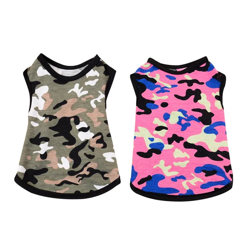 Жилет для собак летняя одежда камуфляжная армейская футболка маленьких