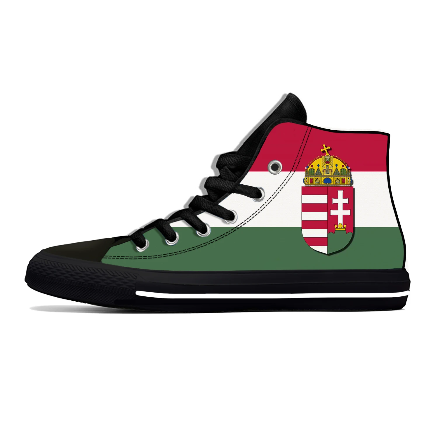 

Magyarorszag Hungary Hungarian Flag Patriotic Casual Cloth Shoes High Top Lightweight Breathable 3D Print Men Women Sneakers