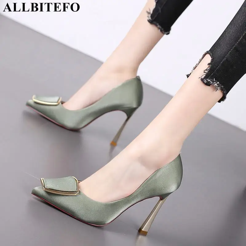 Туфли ALLBITEFO женские на высоком каблуке пикантные вечерние туфли офисная обувь