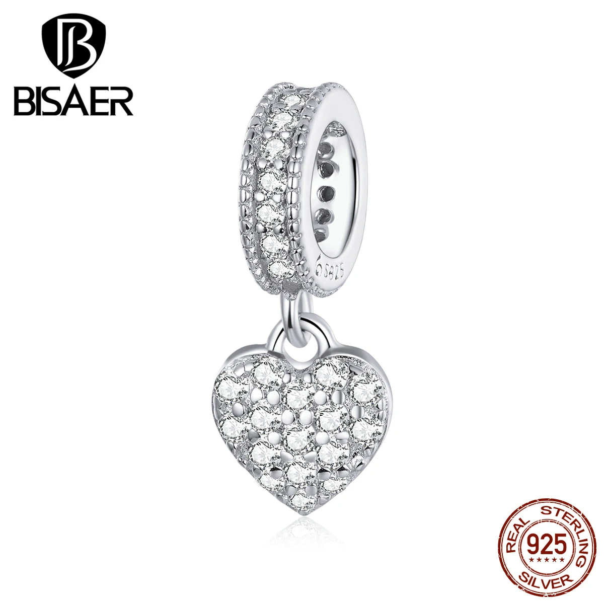 Подвеска в виде сердца из серебра 925 пробы с фианитом | Украшения и аксессуары