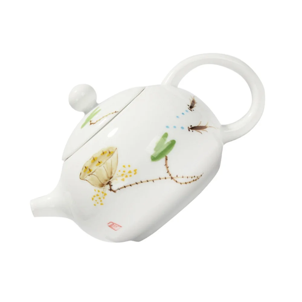 

1pc Ceramic Hand Painted Teapot Handheld Teapot Retro Tea Kettle for Tea House