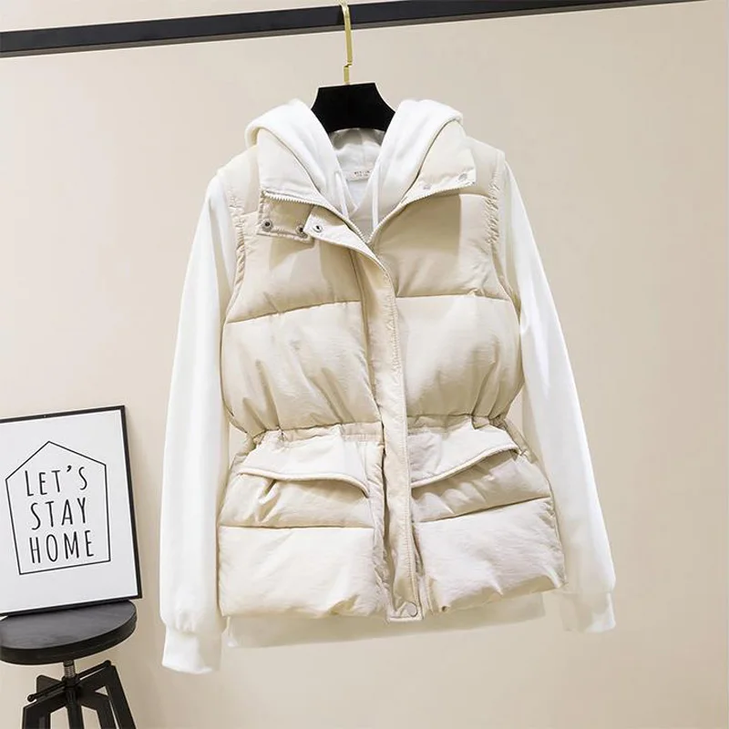 

Fashion New Autumn Chalecos Para Mujer Winter Vest Korean Style Mandarin Collar New Cotton Waistcoat Female Women