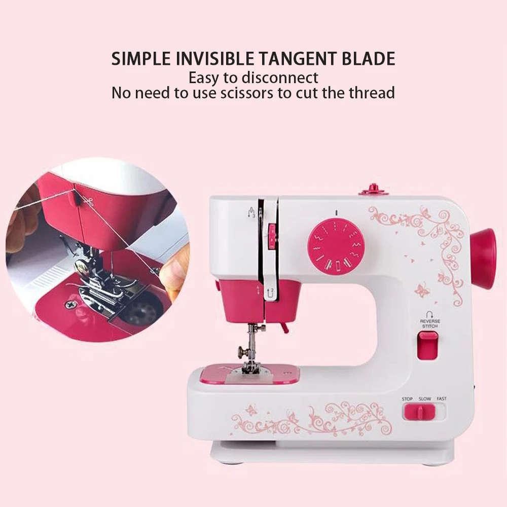 

Компактная портативная швейная машина, простой в использовании, подходит для начинающих и детей, настольная, с ночным освесветильник ением