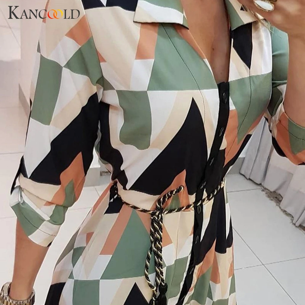 KANCOOLD платье женские осенние праздничное Стиль Feminino принт Повседневное размера