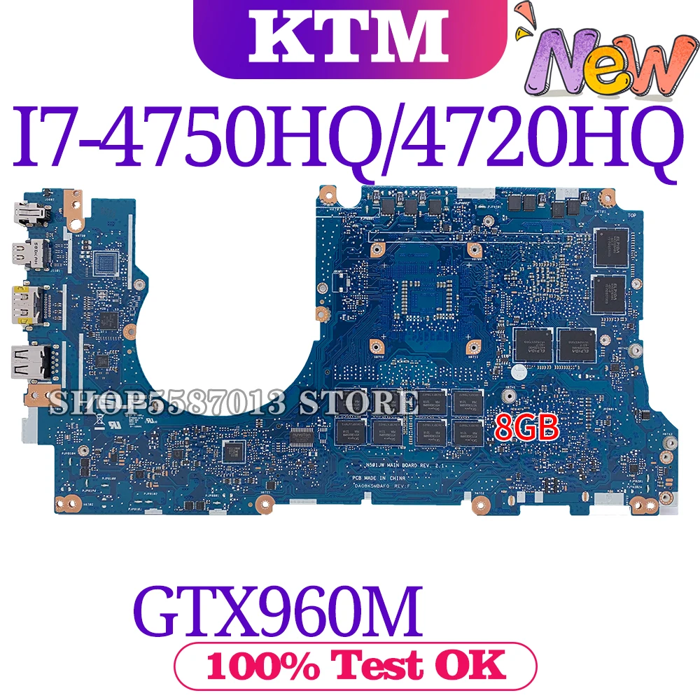 Материнская плата N501J для ноутбука ASUS N501JW G501J G501JW UX501J UX501JW G60JW системная 100%