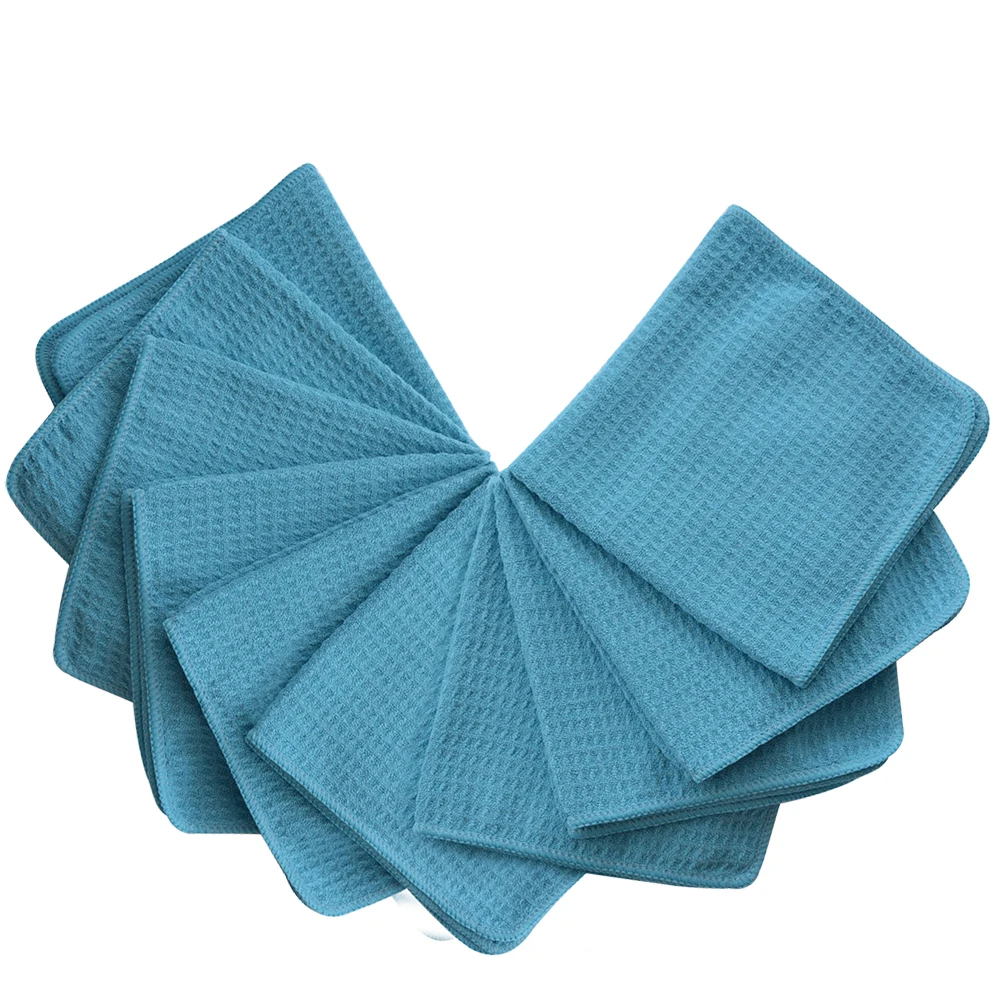 

Sinland Home Microfiber Waffle Weave Cleaning Cloth Kitchen Tea Towel Dish Drying Cloth Hand Towel 16inx16in 40cmx40cm 10 Pieces