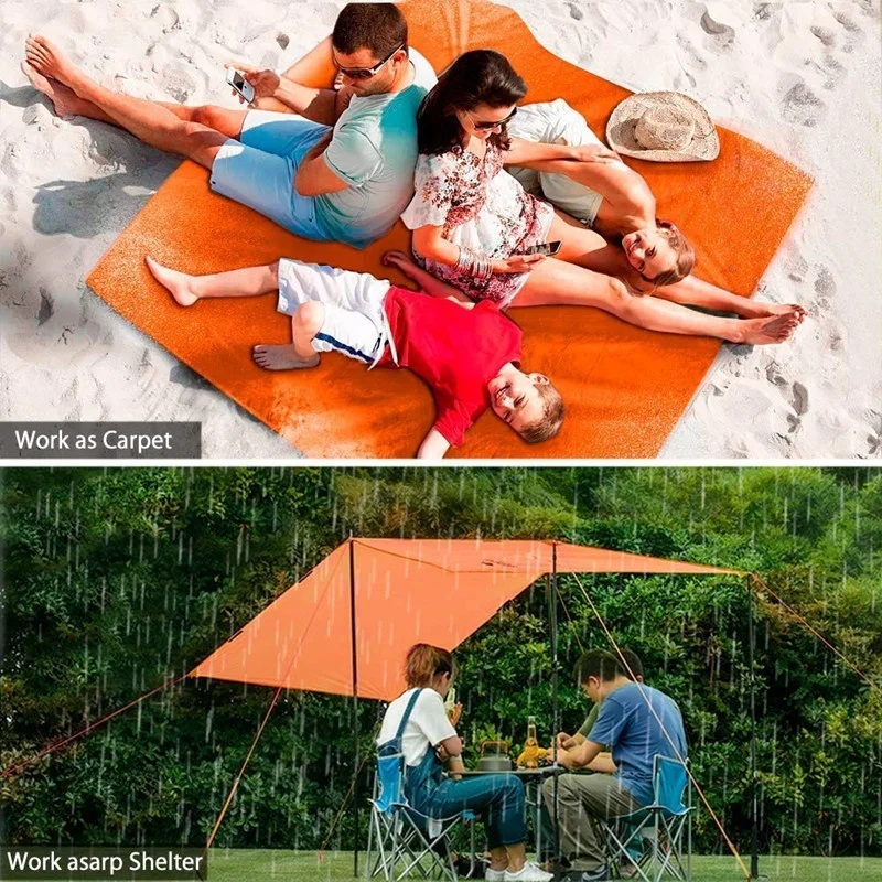 Туристический тент от дождя 210D нейлоновый Многофункциональный дождевик 3 в 1 мини