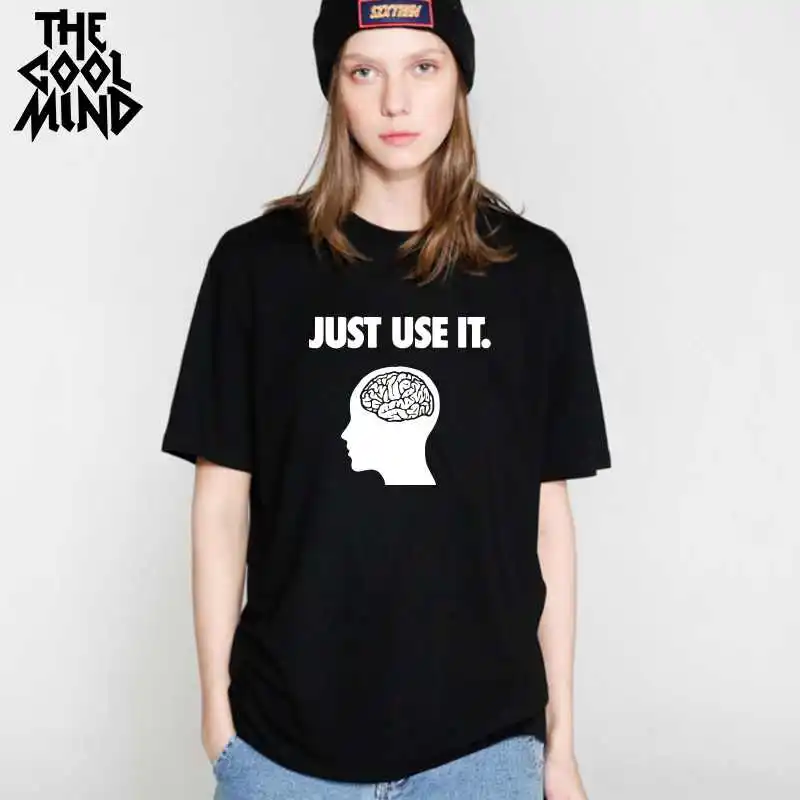 COOLMIND 100% хлопок просто используйте его забавная женская футболка Повседневная