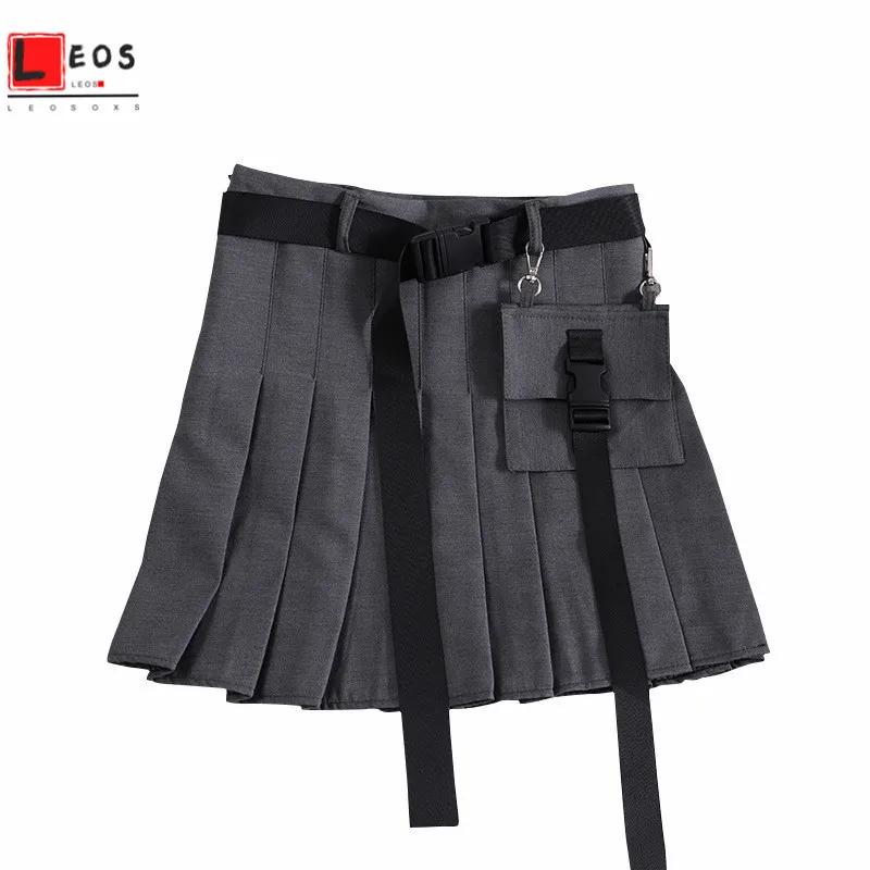 

Harajuku Women Skirts High Waist Pleated Short Skirt For Teens Girls Punk Tooling Streetwear Summer Casual Fashion Mini Skirts