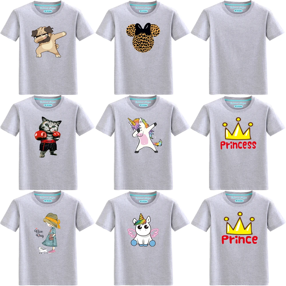 

Детские Топы в стиле Харадзюку с объемным рисунком, Детская футболка с рисунком единорога для мальчиков и девочек, летняя одежда с коротким...