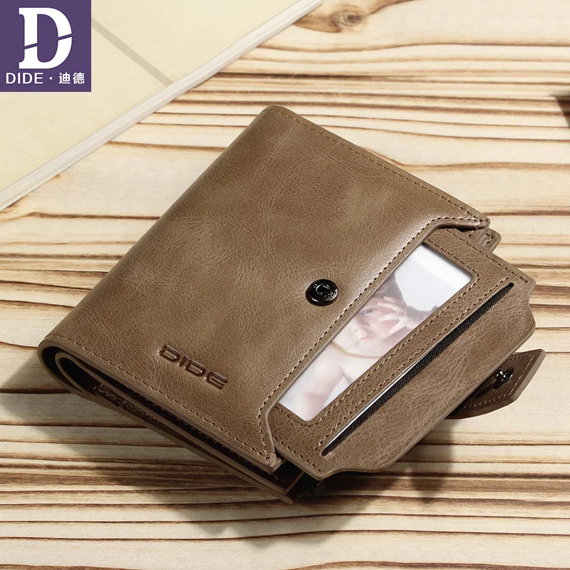 DIDE 2019 винтажные мужские кошельки из натуральной кожи женские на молнии держатель