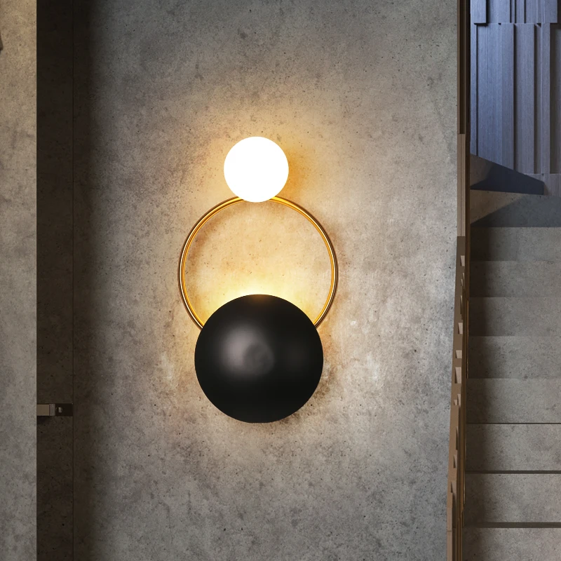 Круглая настенная лампа FKL в скандинавском стиле простой современный креативный