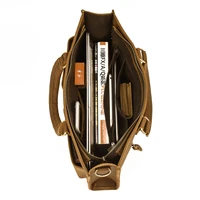 2020 Luxury 100 Cow Genuine Leather Business Mens Briefcase Crazy Horse Male Shoulder Bag Mens Messenger Tote Computer Bag