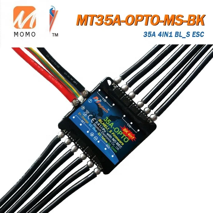 Контроллер скорости двигателя Maytech 35A 2-4S mini BLHeli_S ESC 4 в 1 для дрона квадрокоптера