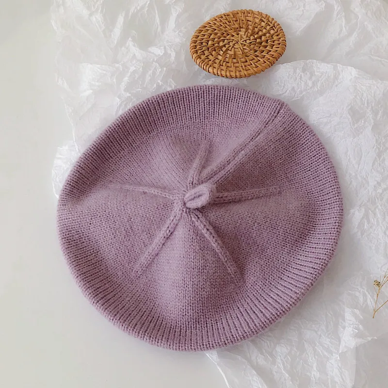 

Autumn 2021 new girls knitted hat children candy color hat baby soft hat