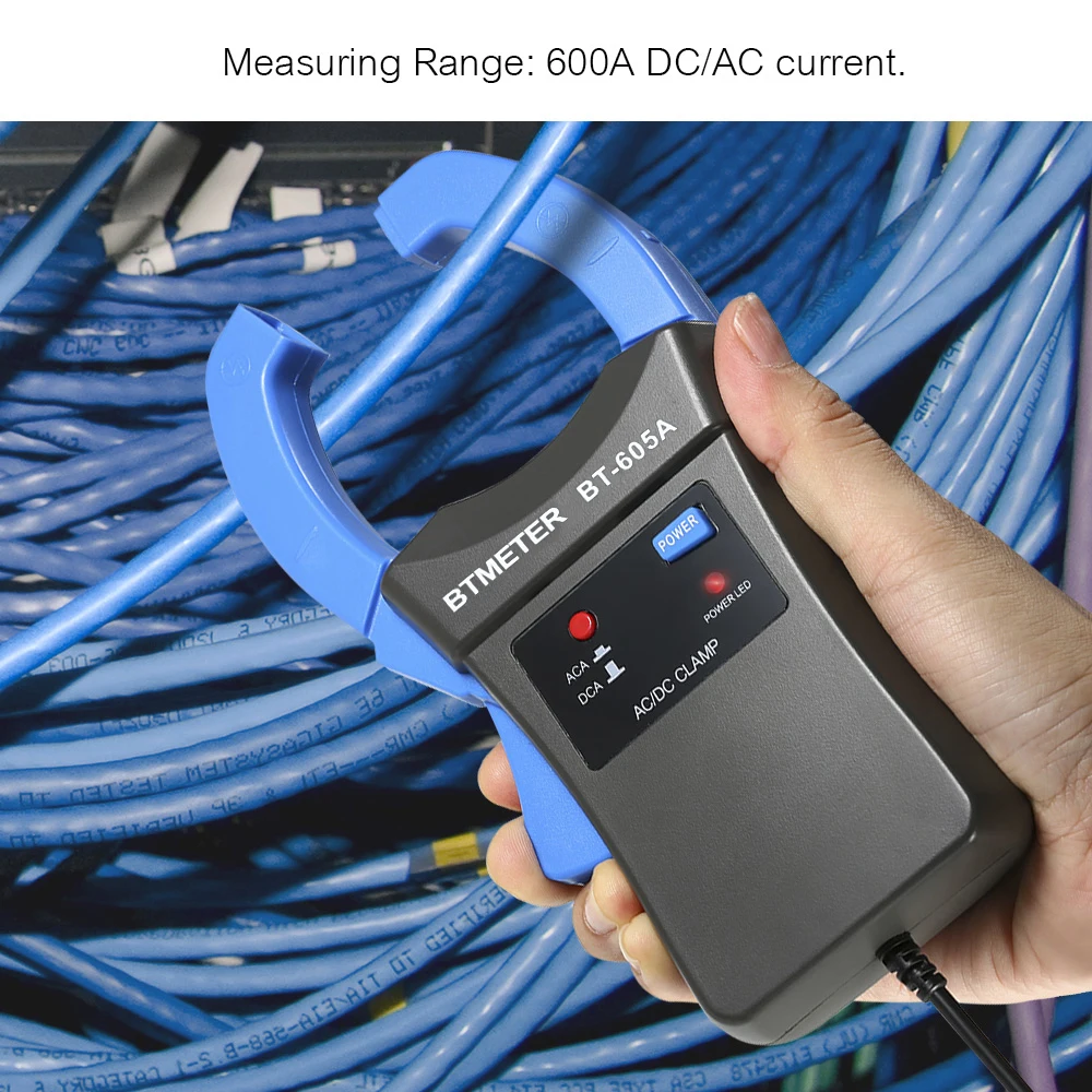 600A DC/AC Зажим тока адаптер-зажим-на адаптер метр с тестовыми зондами