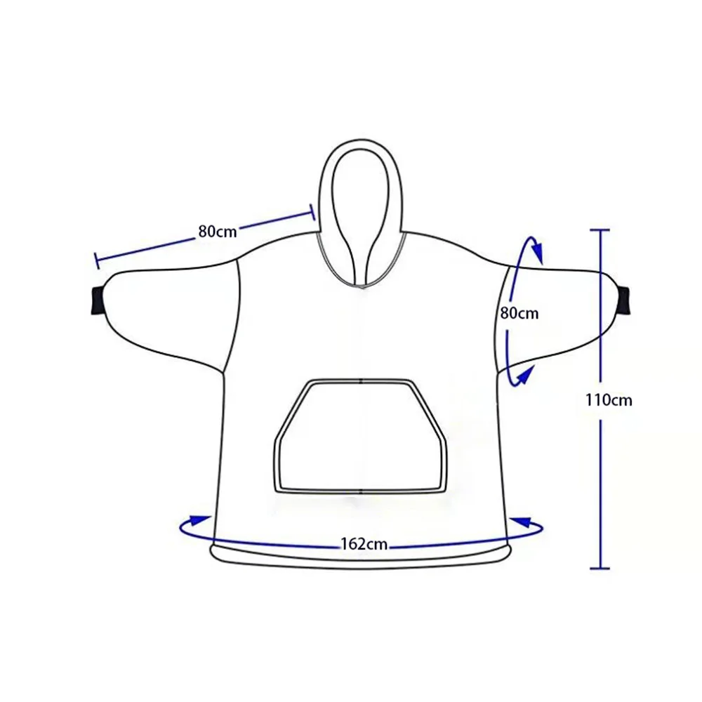

Microfiber Plush Fleece Sherpa Blanket With Sleeves Super Soft Warm Outdoor Pocket Hoodie Adult Hooded Winter Y2 TV Blankets