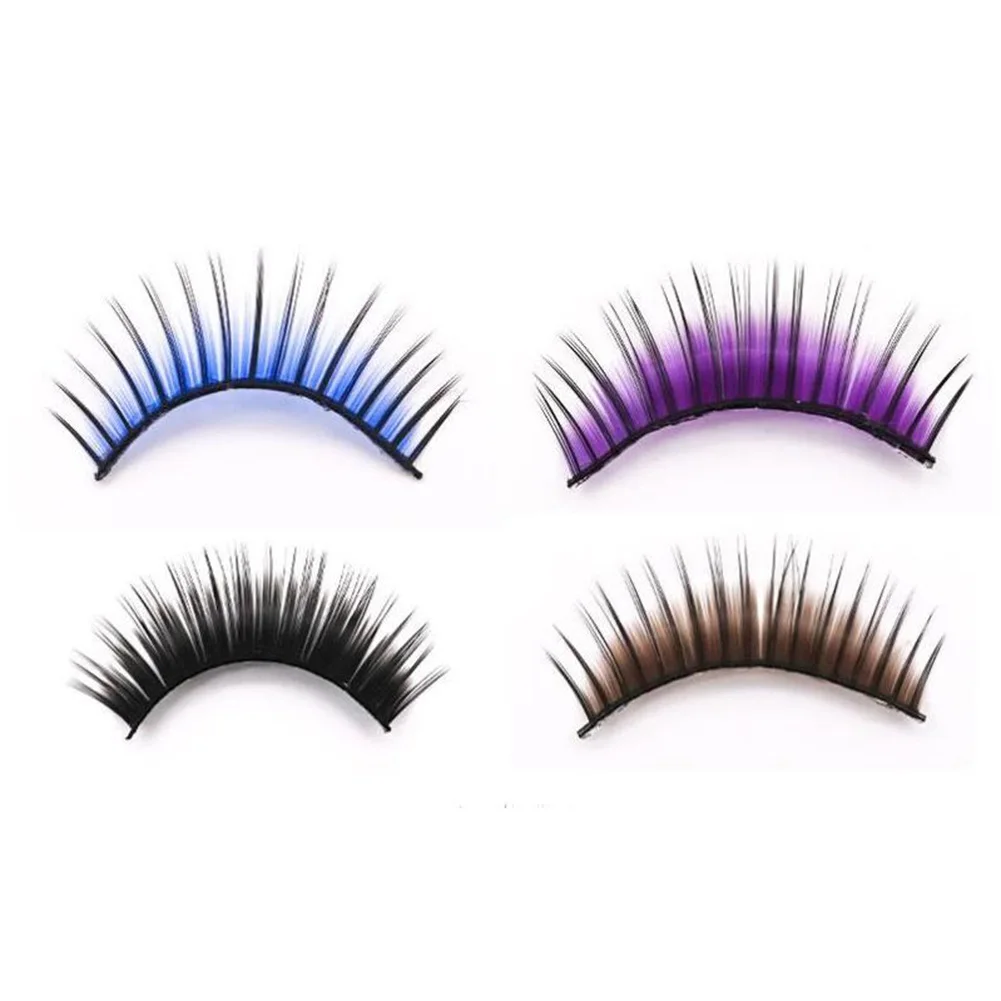 

5 пар густых ресниц для макияжа разноцветные Искусственные ресницы для наращивания ресницы вечерние ринки Хэллоуин Косплей Макияж глаз