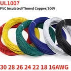 Кабель из ПВХ, луженая медь, 210 м, UL1007, 1618202224262830 AWG, белыйчерныйкрасныйжелтыйзеленыйсинийсерыйфиолетовыйкоричневыйоранжевый