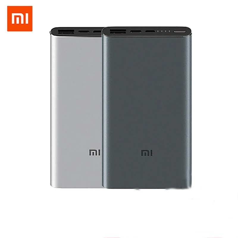 Xiaomi Mi 10000mAh Power Bank 3 Pro Two-way Quick Charge USB-C Dual Input Output PLM12ZM 10000 mAh Powerbank for Samsung iPhone |