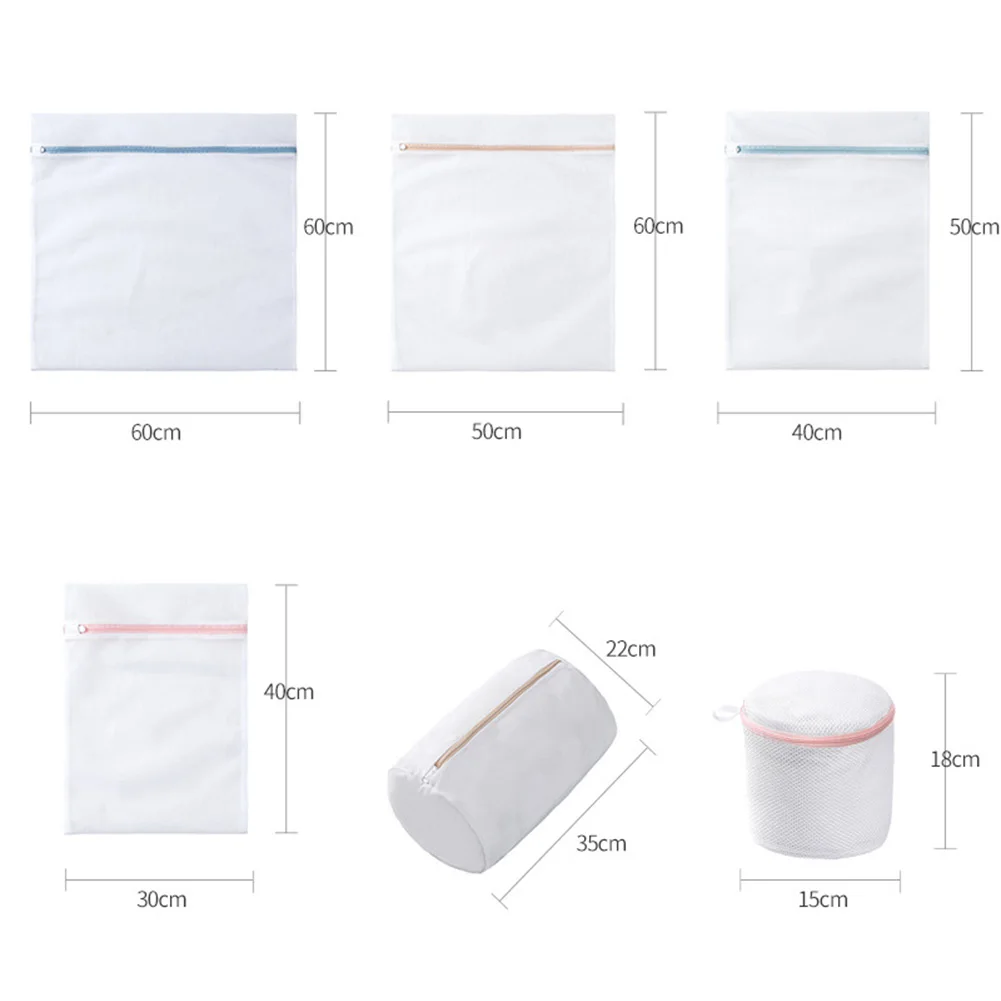 

4/5/6/8Pcs Washing Machine Laundry Bag Polyester Laundry Wash Bags Underwear Bra Clothes Mesh Net Zipper Closure Storage Pouch